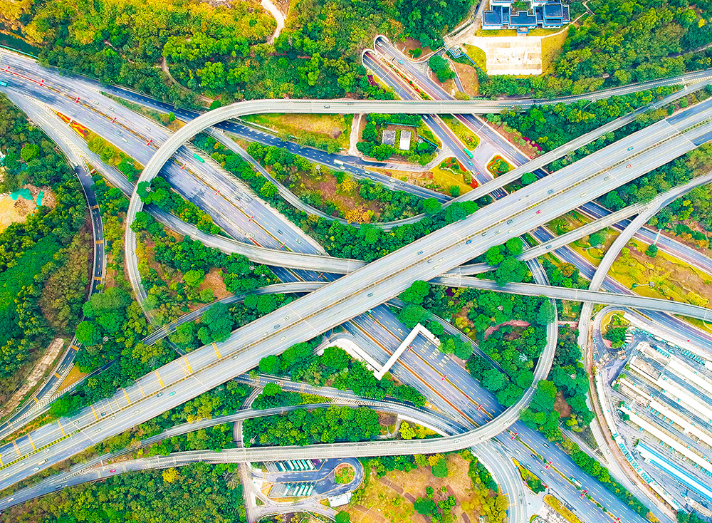 Et avansert veitrafikksystem i fugleperspektiv