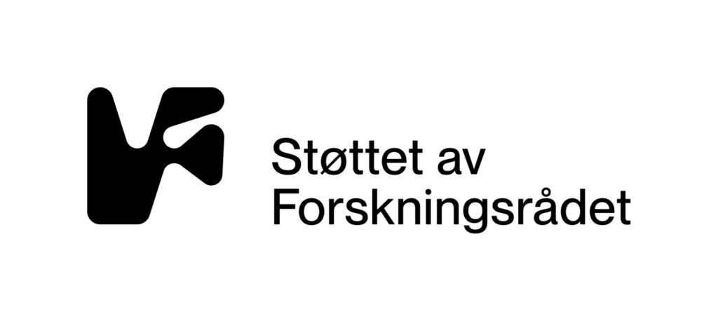 Forskningsrådets logo i sort. Tekst: Støttet av Forskningsrådet